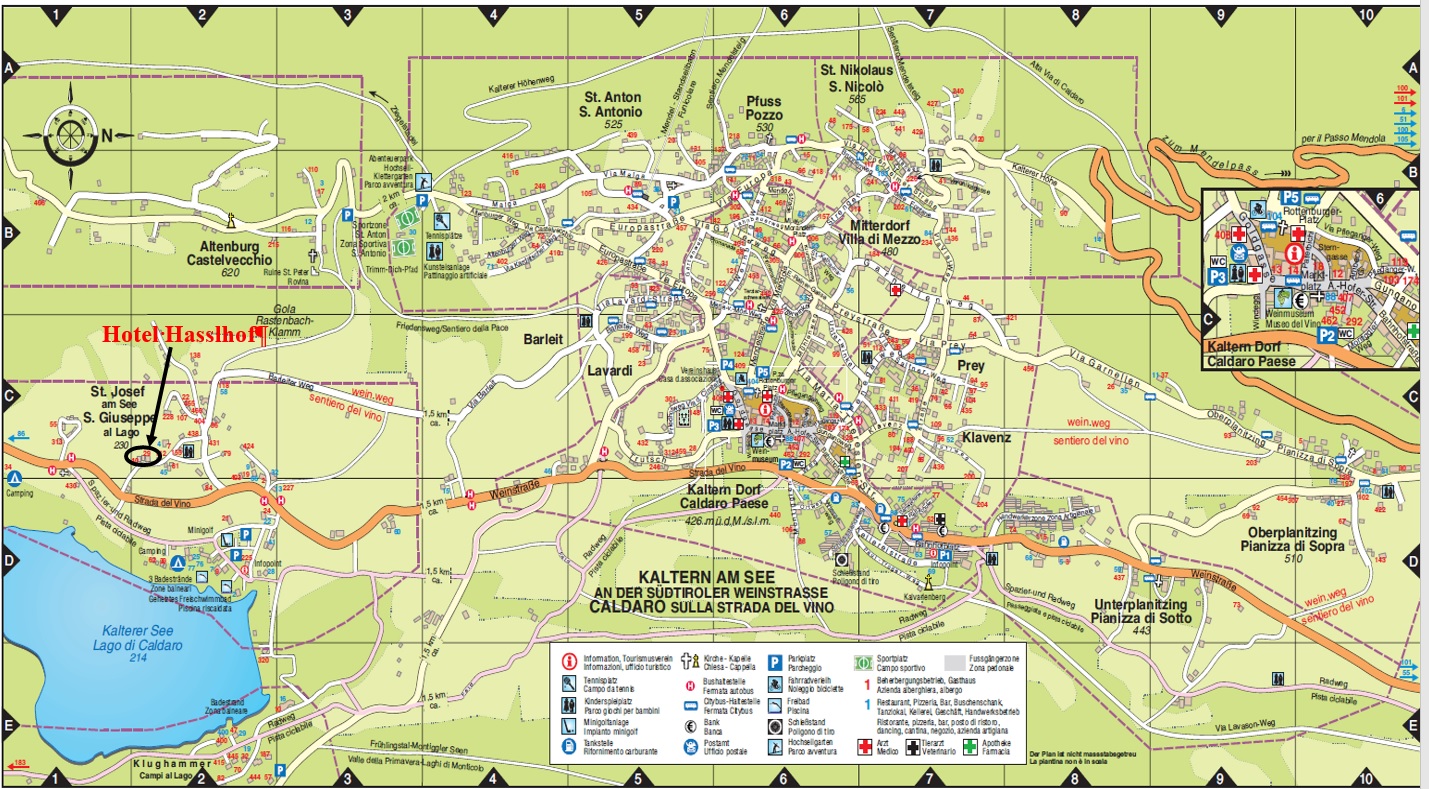 Lageplan Kaltern mit Hotel Hasslhof